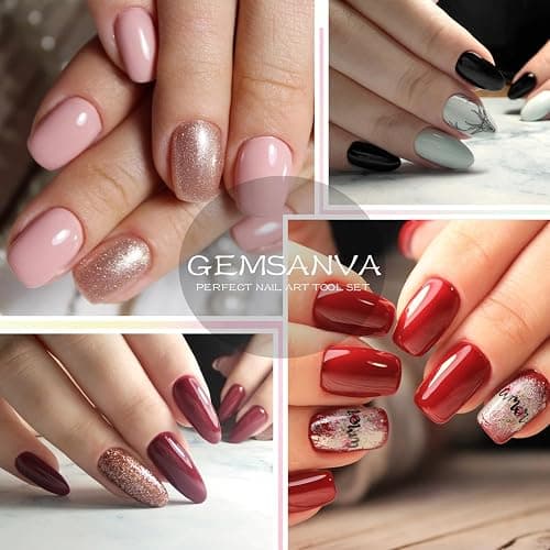 GEMSANVA Double Ended Nail Builder Gel Brush and Palette,French Gel Brush | Flat/Oval Nail Brushes,Liner Brush & Spatula,Nail Design Tools for Salon & DIY Use（3PCS） thumbnail 5