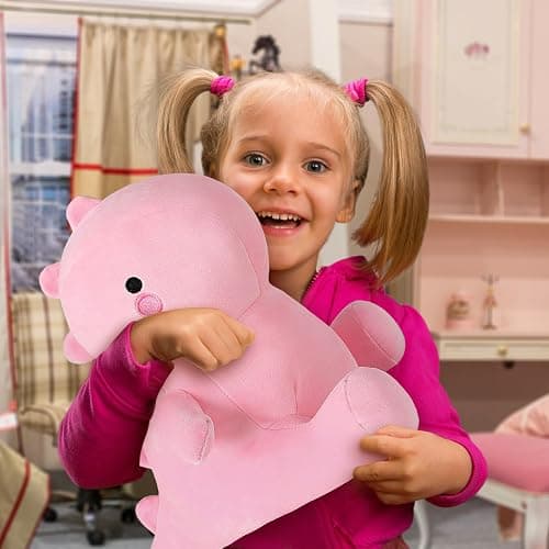 Ditucu Cute Dinosaur Stuffed Animals Toys Plush Dolls Soft Dino Plushie Birthday Gifts for Kids Girls Boys Pink 16 inch thumbnail 6