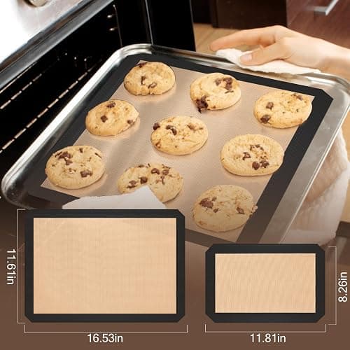 Silicone Baking Mat, 3 Pack Reusable Baking Mat, Non-Stick, Food Safe Silicone Mats for Baking, Oven Baking Sheet for Making Cookies, Macaroons, Bread thumbnail 2