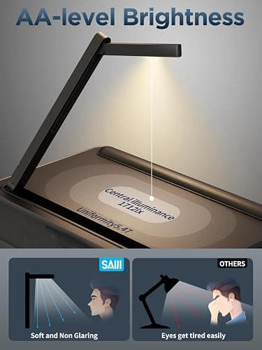 SAIJI Lap Desk with LED Light, Portable Laptop Tray with Cushion - Fits Up to 17" Laptops & MacBook, Lap Table Stand for Bed and Couch, Lap Desk for Writing and Reading thumbnail 2