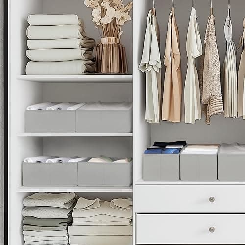 Criusia Drawer Organizer Clothes, 10 Pack Dresser Organizer for Baby Clothes, Underwear, Sock- Foldable Closet Organization and Storage Dividers Bins for Nursery, Bedroom (Grey) thumbnail 7