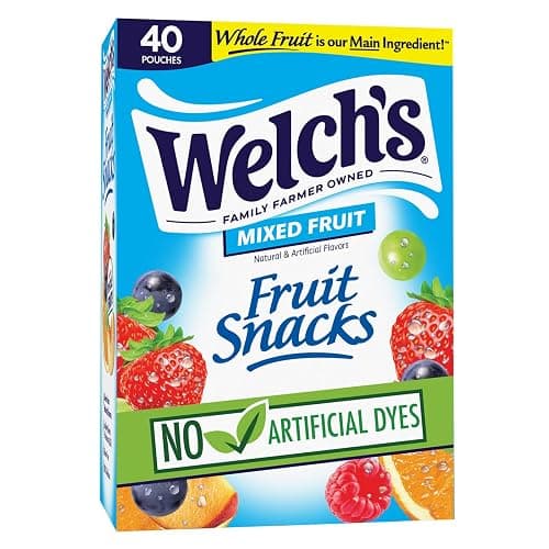 Welch's Fruit Snacks, Mixed Fruit, Bulk Pack, Individual Single Serve Bags, 0.8 oz (Pack of 40) - Image 1