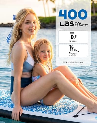 FEATH-R-LITE Inflatable Stand Up Paddle Board with Beginner SUP Accessories | 10’6’’/11' Ultra-Light SUP,Anti-Slip EVA Deck,Versatile Yoga Inflatable Paddle Boards for Adults & Youth of All Skill Levels thumbnail 3