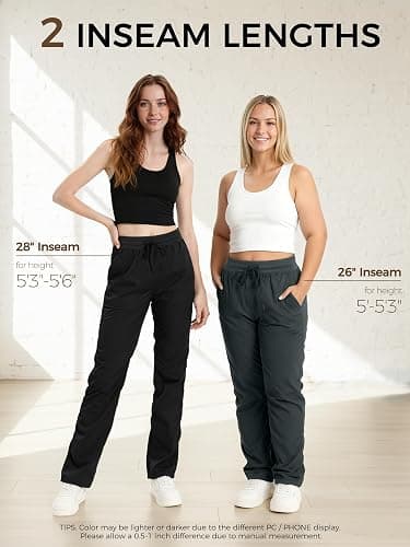 Prettyleaf Petite Women's 26"/28" Inseam Lightweight Dance Studio Pants Ruched Travel Athletic Workout Joggers thumbnail 4