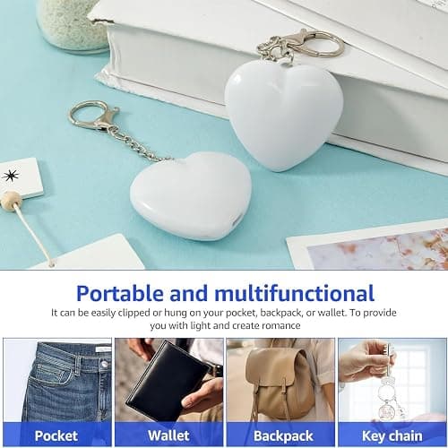 Love Wallet Tote Bag Touch Sensing Light – Luce da borsetta a forma di cuore attivata al tocco, mini lampada ricaricabile a LED con sensore di movimento per borse, portafogli e regali per donne (2 thumbnail 5