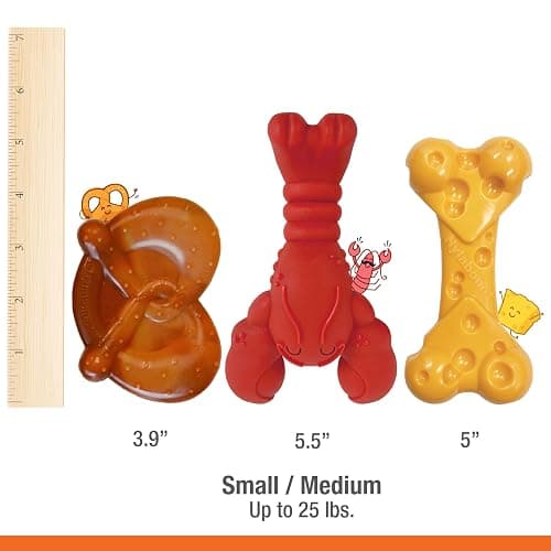 Nylabone Power Chew Toy Bundle, Cute Dog Toys for Aggressive Chewers, Filet Mignon, Cheese, and Bacon Flavors, Small Dogs - Up to 25 lbs, 3 Pack thumbnail 5