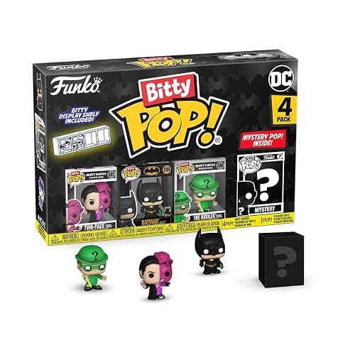 Funko Bitty POP! Batman 85th - Two Face, 4-Pack and A Surprise Mystery Mini Figure - 0.9 Inch (2.2 Cm) - DC Comics Collectable - Stackable Display Shelf Included - Gift Idea - Party Bags Stocking - Image 1