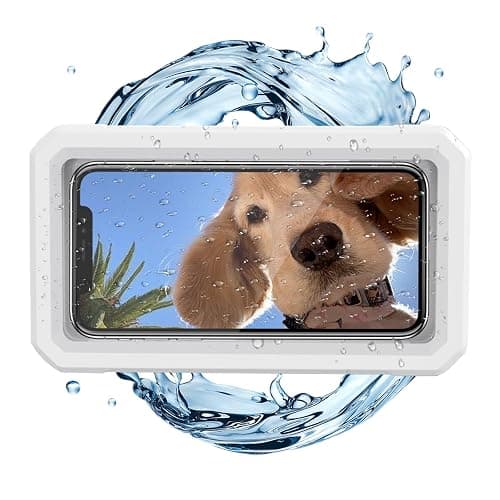 DOSAKEIKO Shower Phone Holder Waterproof Adjustable Rotating Wall Mount Touchscreen Compatible Multi Functional Phone Holder for Shower Bathroom Waterproof Anti Fog Design - Image 1