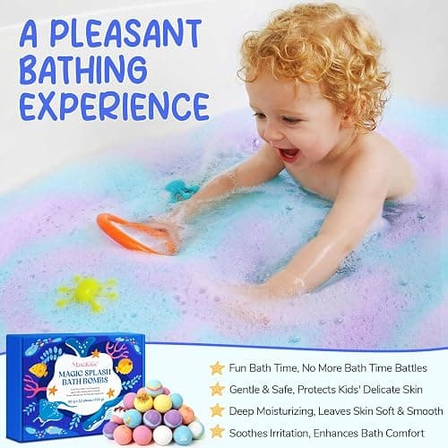 12pcs Bath Bombs for Kids – Bath Bombs with Toys Inside, Fun, Educational, and Child-Safe Natural Bath Bombs with Toys, Great Gift for Kids’ Birthdays & Christmas thumbnail 3