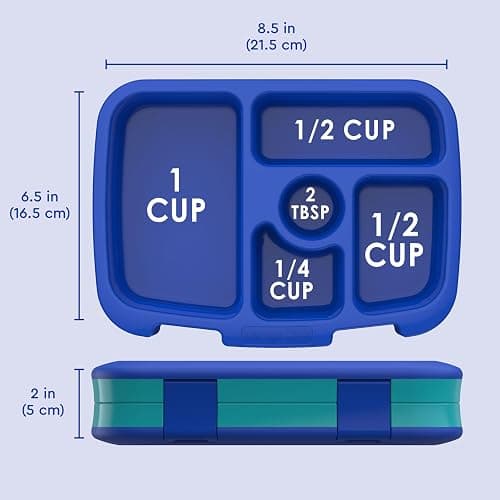 Bentgo Kids Prints Leak-Proof, 5-Compartment Bento-Style Kids Lunch Box - Ideal Portion Sizes for Ages 3-7, Durable, Drop-Proof, Dishwasher Safe, & PFAS & BPA-Free Materials (Sharks) thumbnail 3