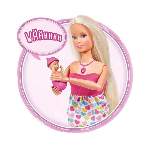 Simba 105733480 Steffi Doll Newborn, with Function, When Squeezing Its Pendant The Baby Emits Sounds, Includes Accessories, for Children Over 3 Years thumbnail 5