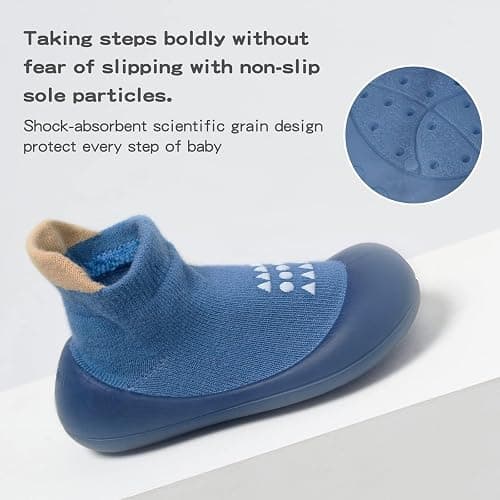 Bearbay Baby Sock Shoes Baby Walking Shoes Infant Non-Slip Breathable Slippers with Soft Rubber Sole Baby Boys Girls Sneakers thumbnail 4