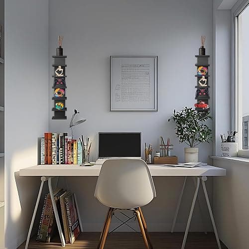 Hlimior 2 Pack 7 Tier Wall Shelf Unit - Lack Floating Shelf, Compact Display Floating Shelf, Vertical Column Wall Decor Mount Floating Storage Organizer Tall Tower Shelf for Bedroom, Living Room thumbnail 6