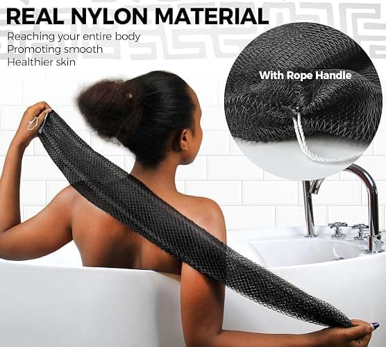 African Net Sponge Authentic - Exfoliating Back Scrub Bath Sponge with Knots - Afro Scrub Body Scrubber Exfoliator Washcloth - African Body Care Daily Use Shower Essentials thumbnail 2