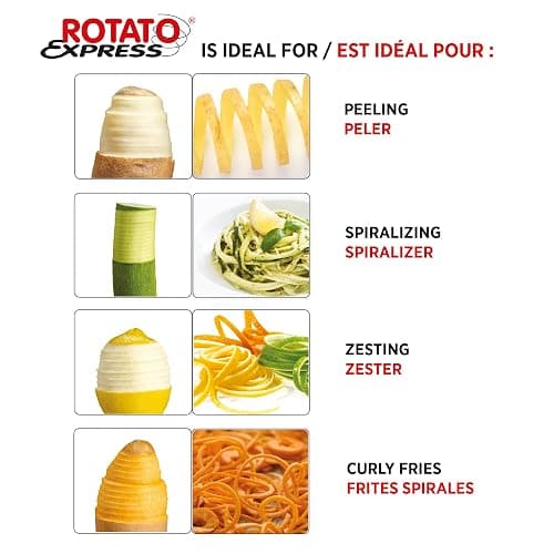 Starfrit Rotato Express Electric Peeler - 2 Spare Blades - Safe & Easy to Use - Effortlessly Peels Vegetables and Fruit thumbnail 6
