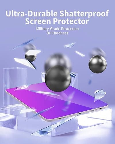 jehezkel Privacy Screen Protector for iPad Air 11 Inch [2024/2025,6th Generation] Rose Purple Anti-Blue Light 9H Tempered Glass Scratch-Resistant,Bubble free [HD Clarity] thumbnail 4
