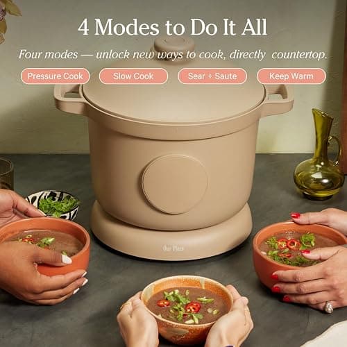 Our Place Dream Cooker | 6-quart Multicooker | 4 Versatile Modes | Pressure Cook, Slow Cook, Sear & Saute, Keep Warm | Hands-Free Steam Release | Tailored Control Panel | Steam thumbnail 3