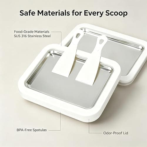 Instant Ice Cream Maker,Rolled Ice Cream Maker, Soft Serve Ice Cream maker,Perfect for Frozen Yogurt, and More! Food grade stainless steel ice cream roll machine for home us (white) thumbnail 5