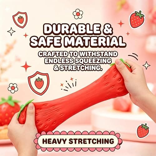 8in Giant Strawberry Squishy, Giant Jumbo Big Cute Realistic Strawberry Stress Ball Soft Strawberry Squishys Slow Rising Stress Ball for Anxiety Stress Party Favors thumbnail 5