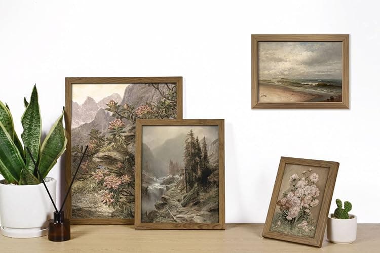 16 PCS Framed Vintage Wall Art Decor, French Country Farmhouse Gallery Wall Frame Set Prints for Bedroom Bathroom, Rustic Landscape Posters for Living Room Aesthetic, Cottagecore Dorm Home Collage Kit thumbnail 2