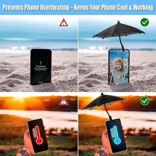 Phone Umbrella - Anti-Glare Sun Shade, Phone Umbrella for Sun iPhone, Clip On umbrella for phone sun shade, Protects from Sunlight and Glare, Outdoor Activities, Universal Fit for All Smartphones thumbnail 3