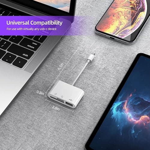 RayCue USB C to Micro SD TF Memory Card Reader, 3-in-1 USB Camera Card Reader Adapter Compatible with iPhone 15,iPad Pro, MacBook Pro/Air, Chromebook XPS, Galaxy S10/S9 and More USB C Devices thumbnail 5