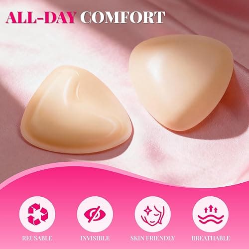 LAZYROSY Double Sided Sticky Bra Ultra Boost Inserts Pads Reusable Push Up Lift Self Adhesive Bra Pads for Bikini Swimsuit thumbnail 4