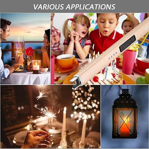 MEIRUBY Electric Candle Lighter, Christmas Stocking Stuffers Gifts for Women Mom Men Wife Sister, USB Arc Rechargeable Windproof Long Lighter for Candle BBQ Housewarming Birthday Gifts Idals thumbnail 7
