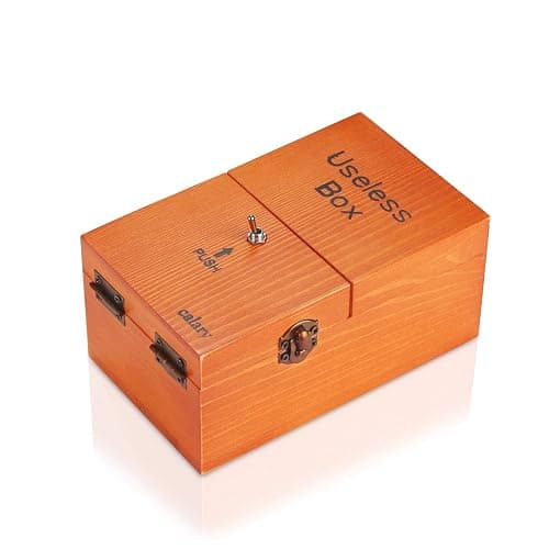 Calary Useless Box Turns Itself Off in Box Alone Machine Fully Assembled in Box (Brown) - Image 1