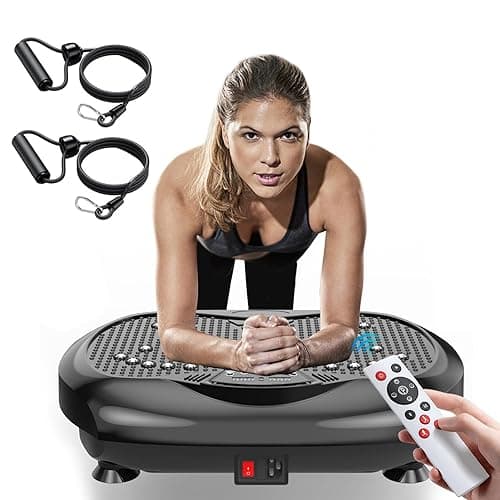 Natini Vibration Plate Exercise Machine - Whole Body Workout Vibration Platform Lymphatic Drainage Machine for Weight Loss Home Fitness with Resistance Bands Remote - Image 1