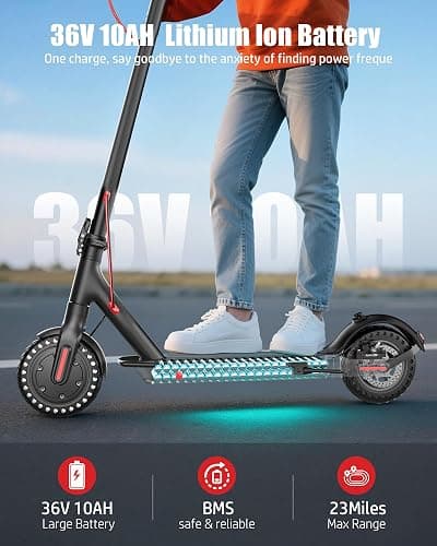 Electric Scooter for Adults, Peak 500W/650W Motor, 19/21 MPH Max Speed, 21/23 Miles Range, 36V Battery, 8.5" Solid Tires, App Control, Lightweight, Foldable Electric Scooter for Commuting, UL2272 thumbnail 3