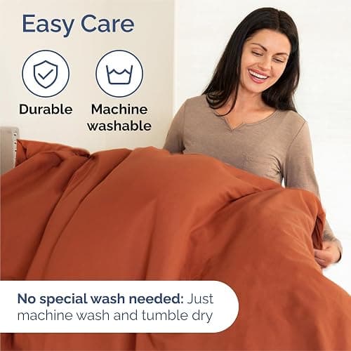 King Size 4 Piece Sheet Set - Comfy Breathable & Cooling Bed Sheets Set - Hotel Luxury Bedding for Women, Men, Kids & Teens - Deep Pockets, Easy-Fit, Super Soft & Wrinkle Free - Oeko-Tex - Terracotta thumbnail 7