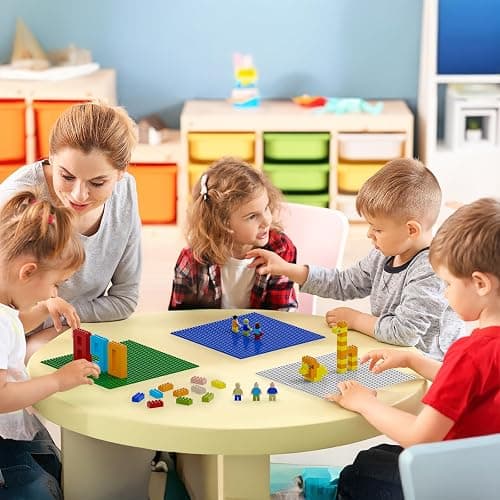 Pokiiulk Classic Baseplates Building Plates-Pack of 10 Large 10" x 10" Building Bricks Compatible with All Major Brands,Perfect STEM Gift for Builders Age 3+,Grey thumbnail 2