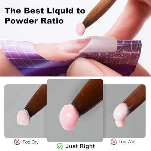 Acrylic Nail Kit Starter Set Acrylic Powder with Nail Drill U V Light Professional Tools with Decoration Everything for Beginners Home Salon Gifts (Clear/White/Nude) thumbnail 6