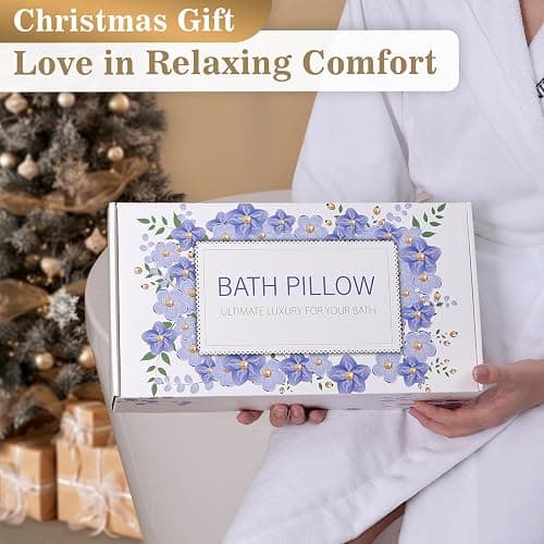 Bath Pillow Luxury Bathtub Pillow, Extra Soft & Comfortable Bath Pillows for Tub Head Neck and Back Support, with 4D Air Mesh Cushions & Non-Slip Suction Cups - Bath Accessories Spa Gifts for Women thumbnail 6
