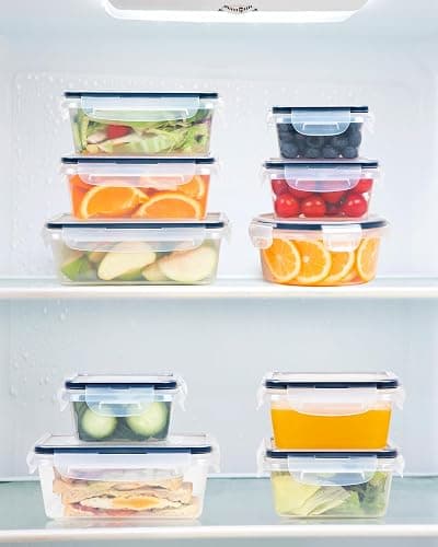 FOOYOO 32 Piece Food Storage Container with Lids (16 Containers + 16 Lids) - Plastic Food Containers with Lid, Airtight Leak Proof Snap Lock, BPA Free Storage Containers thumbnail 2