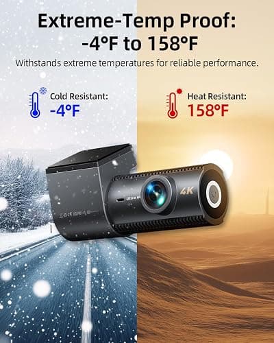 4K Dash Cam Front and Rear, 64GB SD Card, 1.5” IPS Display Car Camera, 5Ghz WiFi+App Control, Night Vision, 24H Parking Mode, G-Sensor, WDR, 170° Wide Angle, 4K+1080P Dual Dash Camera for Cars thumbnail 9