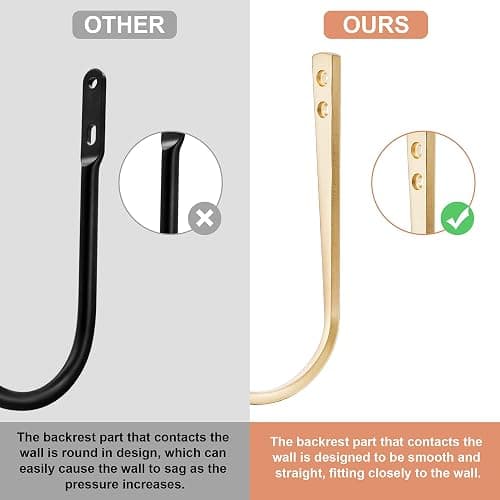 Mayrhyme Mini Ball Curtain Holdbacks 2 Pack,Solid Zinc Alloy Wall Mounted Curtain Tiebacks & Hooks, Unique Shape Curtain Holders， Modern Curtain Pull Backs for Drapes, Curtains,Warm Gold thumbnail 5