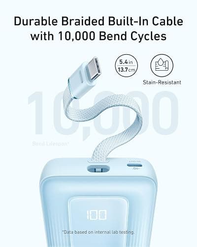 Anker Portable Charger, 10,000mAh 30W Power Bank, USB-C in and Out Fast Charging Battery Pack, Travel Essential Phone Power Bank, for iPhone 16/15/14/13/12, iPad, MacBook, Galaxy, Google, and More - Pink - 10,000 mAh thumbnail 3
