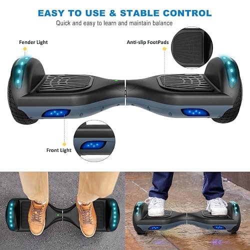 FLYING-ANT Self Balance Scooter 6.5" with Speaker and LED Lights Red thumbnail 3