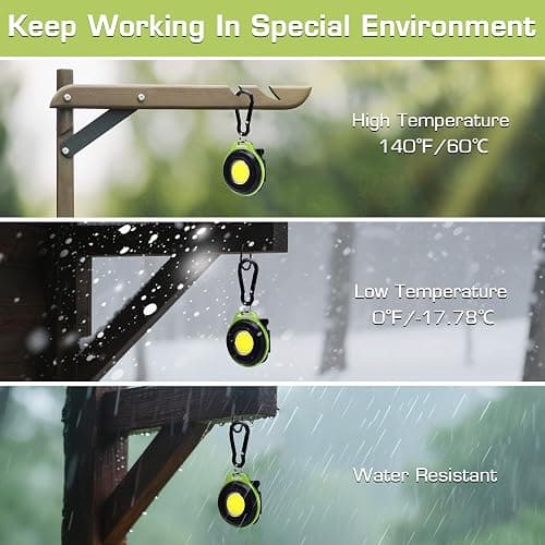 WORKPRO Mini Keychain Work Light, COB Keychain Flashlight with Hat Clip, Rechargeable Magnetic EDC Carabiner Flashlight, 3 Light Modes Emergency Light for Camping, Biking and Car Repairing, Green thumbnail 7
