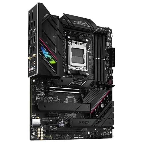 ASUS ROG Strix B650E-F Gaming WiFi AMD Ryzen AM5 ATX motherboard, 12 + 2 power stages, DDR5, three M.2 slots, PCIe 5.0, WiFi 6E, 2.5G LAN, USB 3.2 Gen 2x2 Type-C port, and Aura Sync RGB thumbnail 8