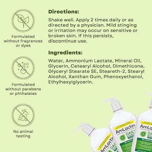 AmLactin Daily Nourish - Therapeutic Body Lotion for Dry Skin - No-Scrub Exfoliator and Moisturizer with 12% Lactic Acid AHA, 14.1 oz (Packaging May Vary) thumbnail 7