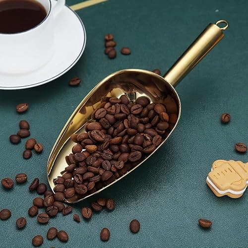 Gold Ice Scoop, Fashion Ice Cream Scoop, Premium Stainless Steel Cookie Scoop, Dog Food Scoop, Sturdy Flour Scoop, Utility Candy Scoop, Dishwasher Safe (8oz/9 Inch) thumbnail 4