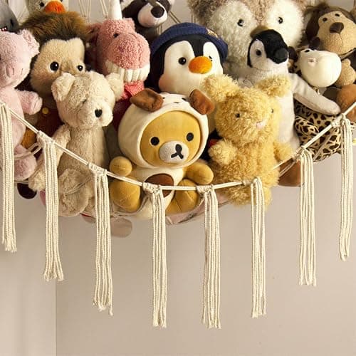 mirolam Stuffed Animal Storage Hammock Net - Toy Hammock Net for Stuffed Animals Corner - Hanging Stuff Animal Organizer Holder Large Size Baby Nursery Room Decor thumbnail 4