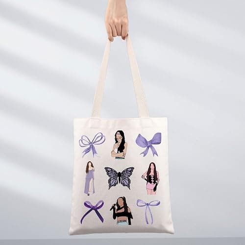 JNIAP Singer Inspired Tote Bag Album Fans Gifts Coquette Purple Bow Gift Singer Shoulder Bag Singer Merchandise thumbnail 5