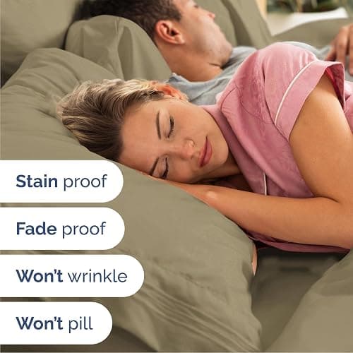 Queen Size 4 Piece Sheet Set - Comfy Breathable & Cooling Bed Sheets Set - Hotel Luxury Bedding for Women, Men, Kids, Teens, Boys & Girls - Deep Pockets, Ultra-Soft, Wrinkle Free - Oeko-Tex - Khaki thumbnail 5