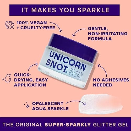 Unicorn Snot Face & Body BIO Glitter - Cosmetic-Grade Holographic Glitter Gel - Plant-Based Makeup for Festivals, Raves, Anime Cosplay - Safe for Face, Easy Application & Removal (Galaxy) thumbnail 2