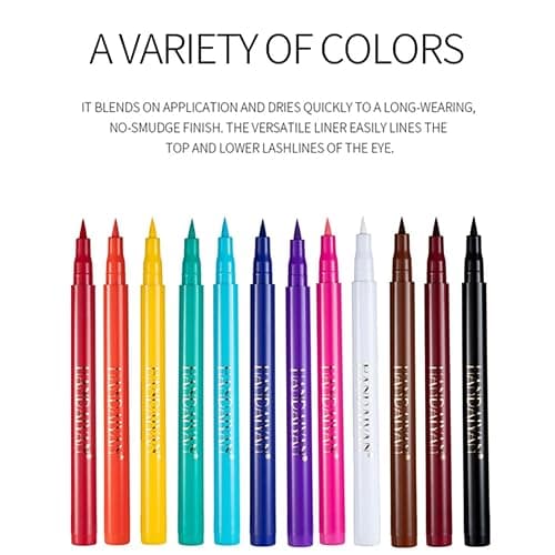 BONNIE CHOICE 12 Colors Matte Liquid Eyeliner Set, Colorful Neon Eyeliner Pencil Rainbow Waterproof Long Lasting Matte Colorful Milti-Functional Eyeshadow Pen Eye Makeup Valentines Day Gifts for Women thumbnail 2