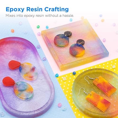 Rolio Premium Mica Powder Pearlescent Color Pigment - Art Set for Epoxy Resin - for Soap Making, Nail Polish, Lip Gloss, Eye Shadow, Slime & Candle Jars - 10g, 24 Jars - (Original Set) thumbnail 4